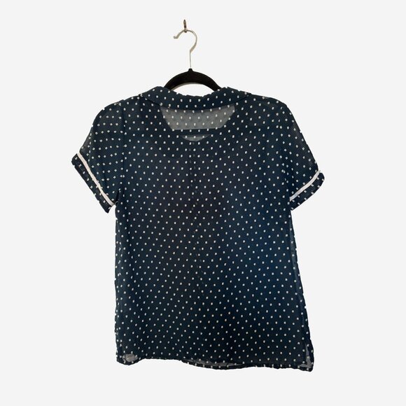 Modcloth Short Sleeve Polka Dot Button Down Blouse Size Medium - Picture 2 of 3
